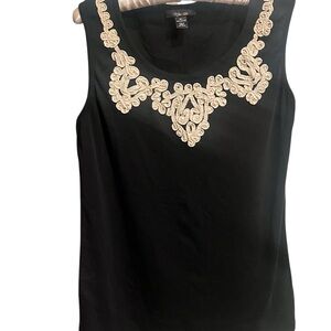 Style & Co Black Embellished Sleeveless Tank Top
